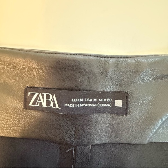 Zara women’s high waisted black vegan leather dress pants size Medium - Picture 7 of 11